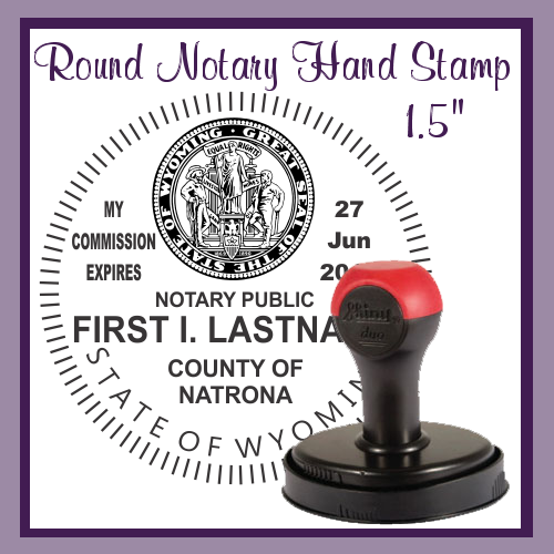 Wyoming Notary Public (Large Round Hand Stamp) 