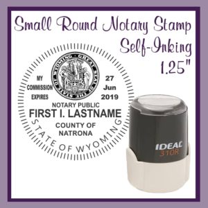 Small Round Notary Stamp; Self Inking